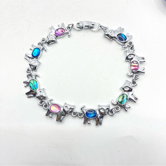 PAUA Shell Bracelets Multi-Colored Cat Bracelet Blue Shell Bracelet Set of Two - Picture 8 of 9